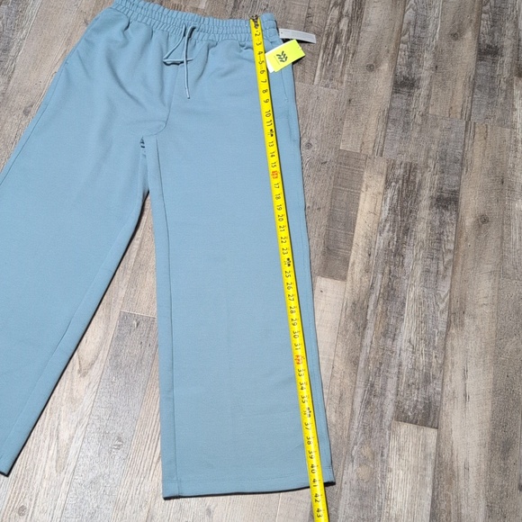 all in motion Pale Blue Ribbed Drawstring Wide Leg Pants - Picture 9 of 10